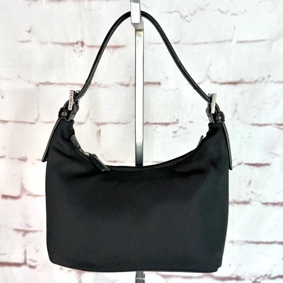 COACH Y2K 6.5”x4” Leather Trim Black Nylon Pewter Hardware Lightweight Mini Bag - Picture 4 of 14